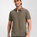 Obla Mens Golf Shirt Short Sleeve Dry Fit Collared Polo Shirts | Moisture Wicking, Performance, lightweight, Athletic, Casual, Work Shirts (Brown, M)