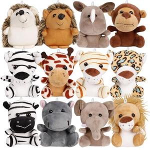 Valentine's Day Gifts for Kids Classroom, 12 Pack Small Stuffed Animals Bulk, 4.5 Inch Mini Plush Toys, Treasure Box Toys for Classroom, Party Favors for Kids, Plush Keychain, Claw Machine Prizes