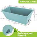 LOCONHA Window Box Planter, Plastic Vegetable Flower Planters Boxes 17 Inches Rectangular Flower Pots with Saucers for Indoor Outdoor Garden, Patio, Home Decor (7, Sky Blue)