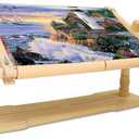 Embroidery Frame Stand - Adjustable Cross Stitch Scroll Frame, Beech Wood Quilt Frame Needlepoint Holder Floor Table Lap Stand Embroidery Hoop Holder for Stitching Sewing Craft