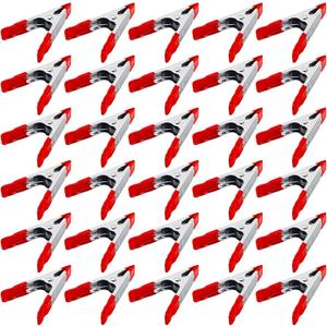 TOPZEA 30 Pack Steel Spring Clamps, 4 Inch Metal Clamps Set Spring Clip Clamps with Ergonomic Handles for Wood Working, Gripping, Camping, DIY, Backdrops Backgrounds, 1-1/3" Jaw Opening