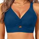 Women's Bikini Top - Supportive Swimsuit for Large Bust - 2025 Cut Out Twist Swim Top L