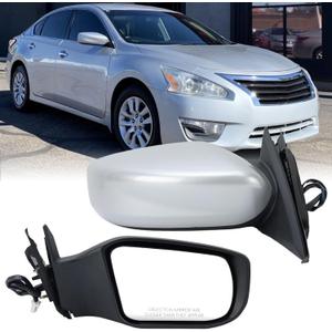 Right Passenger Silver Side Mirror Compatible with Altima 2013-2018 Sedan Power Glass/Non-Folding/Non-Heated Door Mirrors Outside Rear View Mirror Replace# 963013TH0A