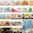 Tinideya 12 Pcs Seasonal Doormats for All Season and Holiday 10 x 22 Inches Cute Holiday Welcome Doormats Decorative Festival Indoor Outdoor Non Slip Mats for All Holidays(Classic Style)