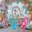 Amyhill 3 Pcs Large Under The Sea Corals Seaweed Wooden Decoration Mermaid Party Under The Sea Party Decorations for Ocean Theme Mermaid Birthday Decor Party Photography Props