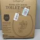 Bath Bliss Extra Soft Standard Round Toilet Seat | Decorative Vinyl Lid | Adjustable Quick Screw Attach Non-Slip Hinges | Bathroom | Beige
