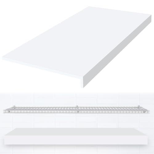 Hoolerry 1 PC Wire Rack Covers 16 x 33 Inch Wood Shelf Covers for Wire Shelving Pantry Shelves Covers Rack Liner Shelf Liners for Bathroom Kitchen Shelving Upgrade, White