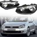 GXYWADY Headlight Assembly Replacement for 2010-2014 Golf/Jetta Sportwagen(MK6) Headlights Left and Right Side 5K0941005C, 5K0941006C