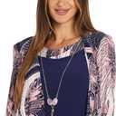 R&M Richards 2PC Flyaway Jacket Dress W/Graphic Crinkle Pleated Pattern & Solid Tank Dress Size 6