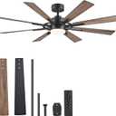 VONLUCE Ceiling Fans with Lights, 60 Inch Ceiling Fan and Remote, 3CCT, 6 Speeds Reversible Quiet DC Motor, Ceiling Fan for Living Room Farmhouse Bedroom Kitchen Patio Indoor, Black