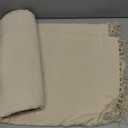 Americanflat 50x60 Throw Blanket - Soft and Breathable Cotton Throw Blanket for Couch, Bed, Chair - Decorative Blankets Perfect for Home, Office, or Outdoor Use - Cream Herringbone Design