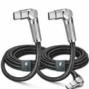 2 Pack 10 ft Braided Charger Cables – Super Long, Right-Angle USB Charging & Sync