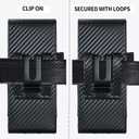 Holster Pouch for Samsung Galaxy Z Fold 7/6/5/4/3 with S Pen Holder & Belt Clip & Card Holder, Luxury Carbon Fiber Leather Holster Case with Belt Loop&Metal Clip&Magnetic Closuer (Vertical)