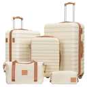 Coolife Luggage Sets Suitcase Set Carry On Hardside Luggage with TSA Lock Spinner Wheels