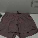 Ksmien Women's 5"/ 7" Athletic Running Shorts Quick Dry Lightweight Workout Gym Shorts with Zipper Pockets UPF 50+ Grey Purple XL