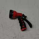 Dramm Revolver Heavy Duty 9 Pattern Quick Click Adjustable Garden Hose Spray Nozzle with Trigger Style Handle, for your Car, Boat, Deck, Sidewalk, Flowers and Young Trees, Red