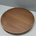Round Wood Tray with Handles, 15.7 in Decorative Wooden Serving Tray with Walnut Wood Grain, Vintage Coffee Table Platter Plate for Kitchen Counter, Living Room
