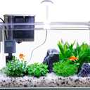 3 Gallon Glass Small Fish Tank, Betta Fish Tank Starter Kit with Filter, Lights,Lid.