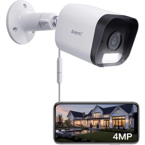 ARENTI 4MP Outdoor Security Camera Wired with Color Night Vision, Spotlight & Siren Alarm, AI Human Detection, IP65 Waterproof Surveillance, 2.4GHz WiFi Only