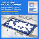 Yankee Pool Cover for 16x32 ft Rectangular Pool: Extra Thick & Durable | Sapphire Series of Premium Cold- and UV-Resistant In-Ground Pool Protection