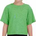 Girls Short Sleeve Crop Tops Kids Fashion Athletic Crew Neck Cropped T Shirts Casual Basic Tees