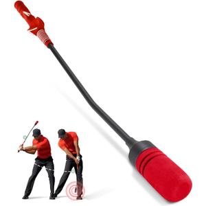 Golf Swing Trainer - Click Stick Golf Trainer for Golf Tempo Practice, Weighted Golf Training Aid Helps Enhance Strength, Improve Swing Rhythm & Maintain Balance (Right Handed-Red)