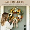 22 Inch Fall Wreath, Handmade Thanksgiving Wreath, Fall Wreaths for Front Doors, Pumpkin Fall Wreath Decorations, Wreath Fall Decor for Home Porch Outdoor Indoor