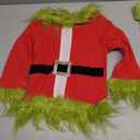 FEIBEL Toddler Kid Christmas Outfits Boys Girls Plush Top and Pants 2 Piece Set Christmas Costumes (AGreen, 34 Years)