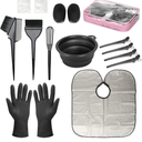 ROOHUA 16 Pieces Hair Dye Coloring Kit- Hair Tinting Bowl, Hair agitator, Dye Brush, Ear Cover, Hairpin, Hair Coloring Cape For Hair Dye Tools