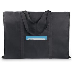 JJRING Dacron Light Weight Art Portfolio Bag, 24'' x 32'' for 23'' x 31'', Black Carrying Storage Case for Poster, Sketching, and Drawing