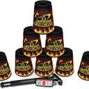 Speed Stacks | Official Sport Stacking Set, Black Flame - 12 Cups and Holding stem | Top Grade Materials, Low Friction | WSSA Approved