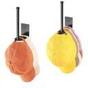 2 Pack Hat Racks for Baseball Caps, Stainless Steel Hat Organizer for Baseball Cap, Hat Holder Storage Organizer, Hat Hanger Strong Adhesive/Wall Drilled for Door, Bedroom, Closet(Black 6 in)