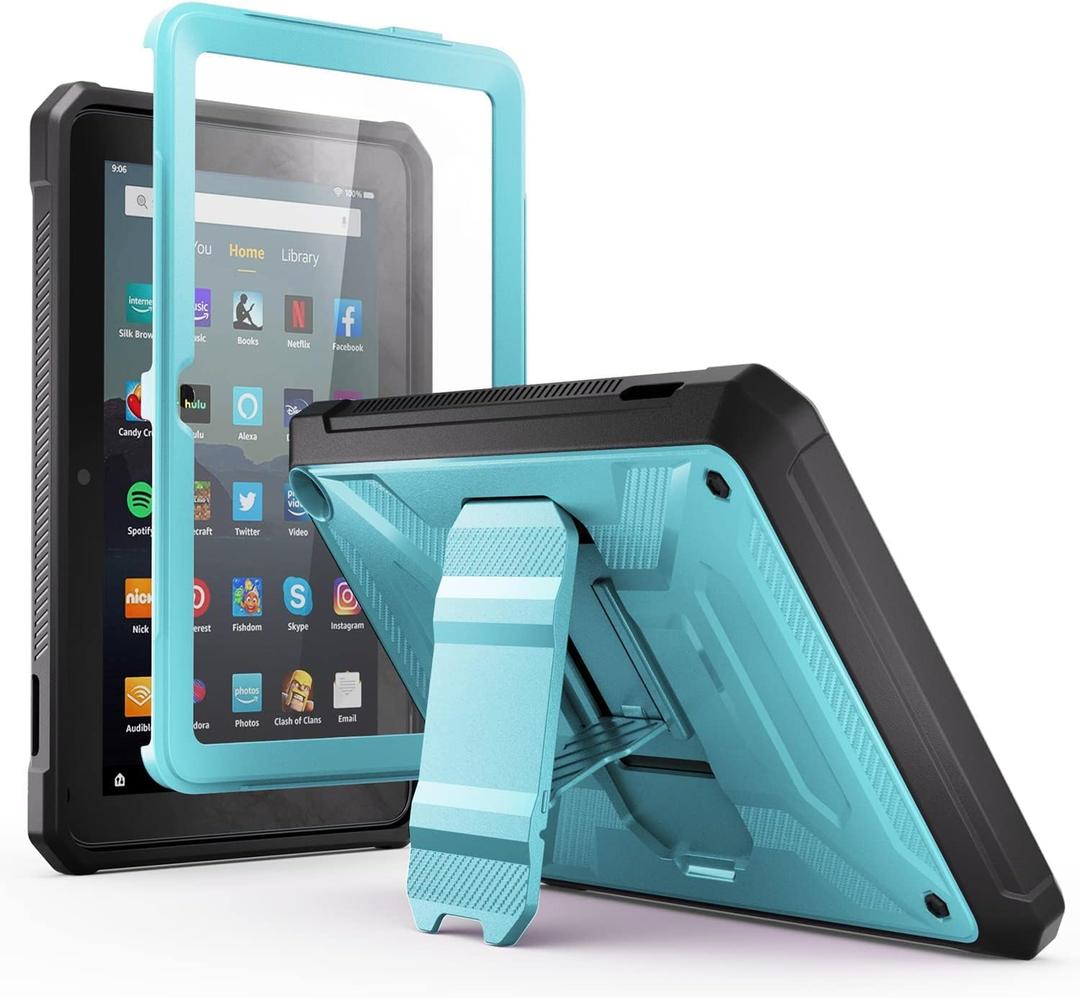 DJ&RPPQ All New Case for 7 Inch Tablet Built in Screen Protector Kids Case Equipped with Built-in Bracket Not for TCL Tablet -Blue