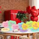 HAKOTI Valentines Day Paper Plates Supplies Conversation Heart Tableware,40Pcs Heart Shaped Plates and Napkins
