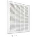 EZ-FLO 16 x 16 Inch (Duct Opening) Return Air Vent Cover for Wall or Ceiling, Solid Steel Return Air Filter Grille, HVAC Vent Cover, White, 61654