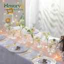 Hewory Ribbed Bud Vases for Centerpieces: Set of 16 Small Clear Glass Vase for Bridal Baby Shower Home Decor - Modern Table Decoration for Wedding & Event Planners
