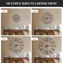 Cuspin 16 Inch Wall Clock, Decorative Clocks for Living Room, Silent Non-Ticking Battery Operated Wall Clock Bronze Metal Round Retro Arabic Numerals for Kitchen Mantel Office