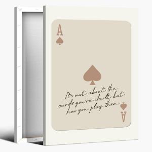 Trendy Ace of Spades Posters Retro Playing Card Wall Art Inspiring Quote Poster Beige Ace Card Motivational Aesthetic Preppy Y2k Room Decor for Girly Coquette Apartment Bedroom 16x24inch Framed (16L" x 24W")
