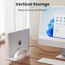 Acrylic Vertical Laptop Stand for Desk,Acrylic Invisible Desktop Notebook Dock,Vertical Laptop Holder Space-Saving Organizer for All MacBook, Surface, Samsung, HP, Dell