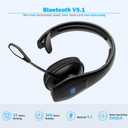 Conambo Bluetooth Headset V5.1, Trucker Bluetooth Headset with CVC8.0 Dual Mic Noise Canceling & Mute Button & 60 Hrs Workingtime Wireless On-Ear Headphones for Trucker Home Office Work Cell Phones