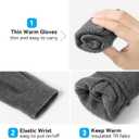 4 x OZERO Winter Gloves Men Women: Touchscreen Thermal Polar Fleece Warm Glove for Running Driving Bike Cycling Black/Blue/Gray (Small, Gray(touching Fingertips))