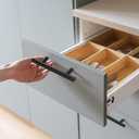 10 Pack 5" Matte Black Cabinet Pulls, Hollow (3" C-C) Stainless Steel Drawer Handles for Kitchen/Bathroom/Cupboard, Easy-Install Dresser Hardware