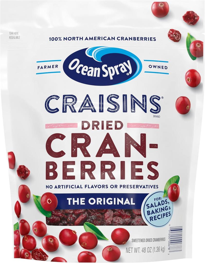 Ocean Spray Craisins Original Dried Cranberries, 48 oz Bag
