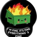 Upgrade Mouse Pad with Wrist Rest, Dumpster on Fire Ergonomic Gaming Gel Mouse Pad with Wrist Support, Computer Mousepad for Desk Home Office Laptop, Pain Relief, Non-Slip PU Base