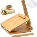Wooden Tortilla Press,10 Inches Rotatable Prensa Para Tortillas with 50 Pcs Parchment Paper,Heavy Duty Prensa Para Tortillas with Rolling Pin,for Mexican Tortillas Roti Burrito, Taco Pataconera