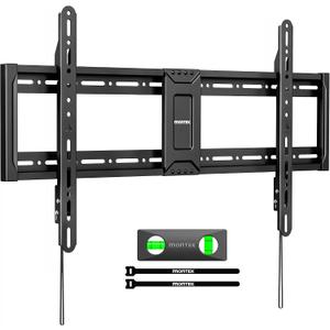 monTEK Heavy Duty Fixed TV Wall Mount for 4395 Inch TVs, 1.1" Ultra Slim Low Profile Bracket, 200 lbs Capacity, Max VESA 800x400mm, Fits 16"/18"/24"/32" Studs, for Large Flat & Curved TVs