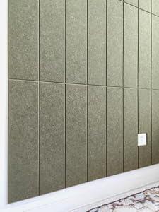 Shiplap Felt Wall Panels for Interior Decor, Accent Paneling for Bedroom & Office, Peel and Stick, Sound Absorbing 24 Pack Felt Wall Tiles with Adhesive - Olive