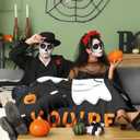 Boo Basket Stuffers for Women Adults, Boo Basket Ideas, Halloween Throw Blanket for Women Men, Gothic Horror Scream Blanket, Ghosts Reading Books Blankets, Fall Blankets for Couch Bed 50"X60"