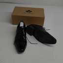 DECARSDZ Mens Faux Patent Leather Classic Lace-up Formal Oxford Tuxedo Dress Shoes (9, Black)