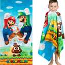 Franco Super Mario "Official Nintendo" Kids Super Soft Cotton Bath/Pool/Beach Towel, 58 in x 28 in